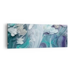 Obraz na plátne - Prúdy modrej - 140x50 cm