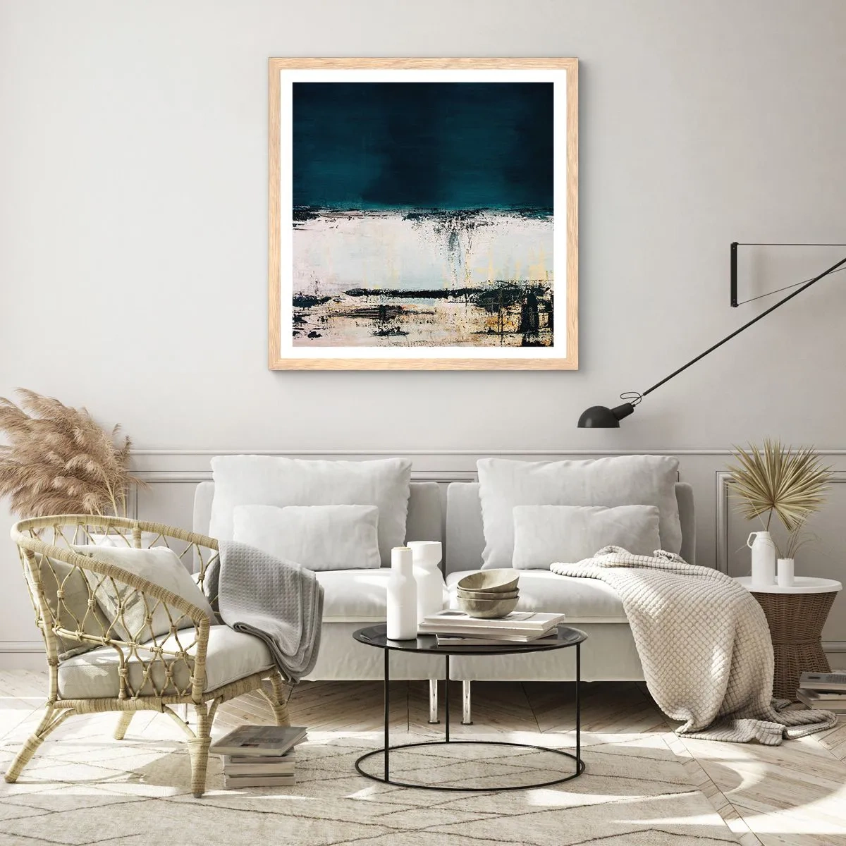 Plagát v ráme zo svetlého duba - Horizontálna kompozícia - 30x30 cm