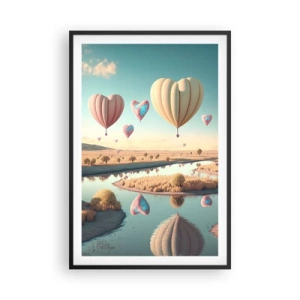 Plagát v čiernom ráme - Láska ťa nechá vzlietnuť - 61x91 cm