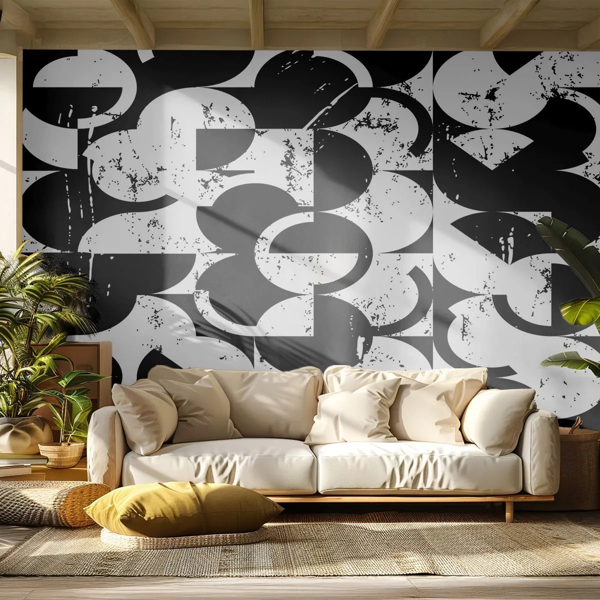 Fototapeta Standard Eco - Biele je biele a čierne čierne - Abstrakcia, Kus, Grafika - 200x140 cm