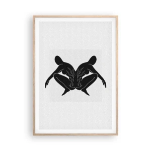 Plagát v ráme zo svetlého duba - Spoločná duša - 70x100 cm