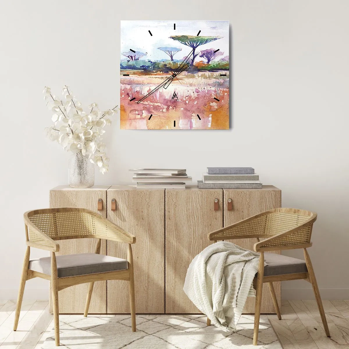 Nástenné hodiny - Farby savany - 40x40 cm