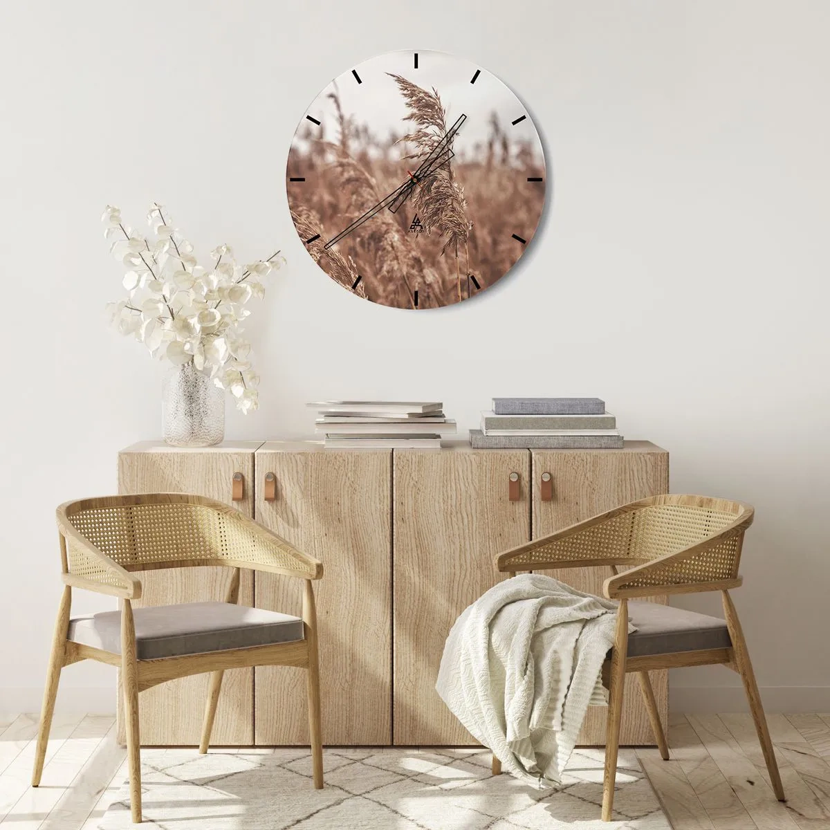 Nástenné hodiny - Na poliach už je jeseň - 40x40 cm