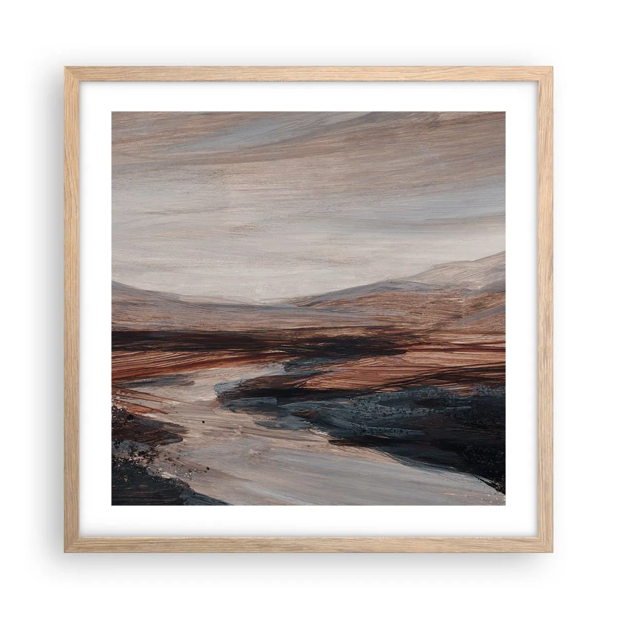 Plagát v ráme zo svetlého duba -  Pokojné údolie - 50x50 cm