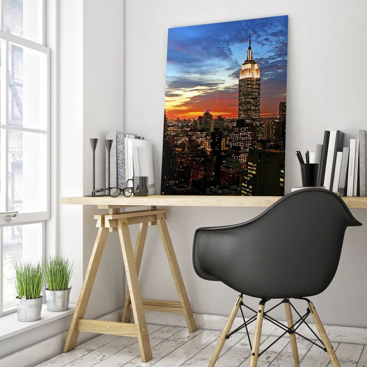 Obraz na skle - Žiarivá americká noc  - 50x70 cm