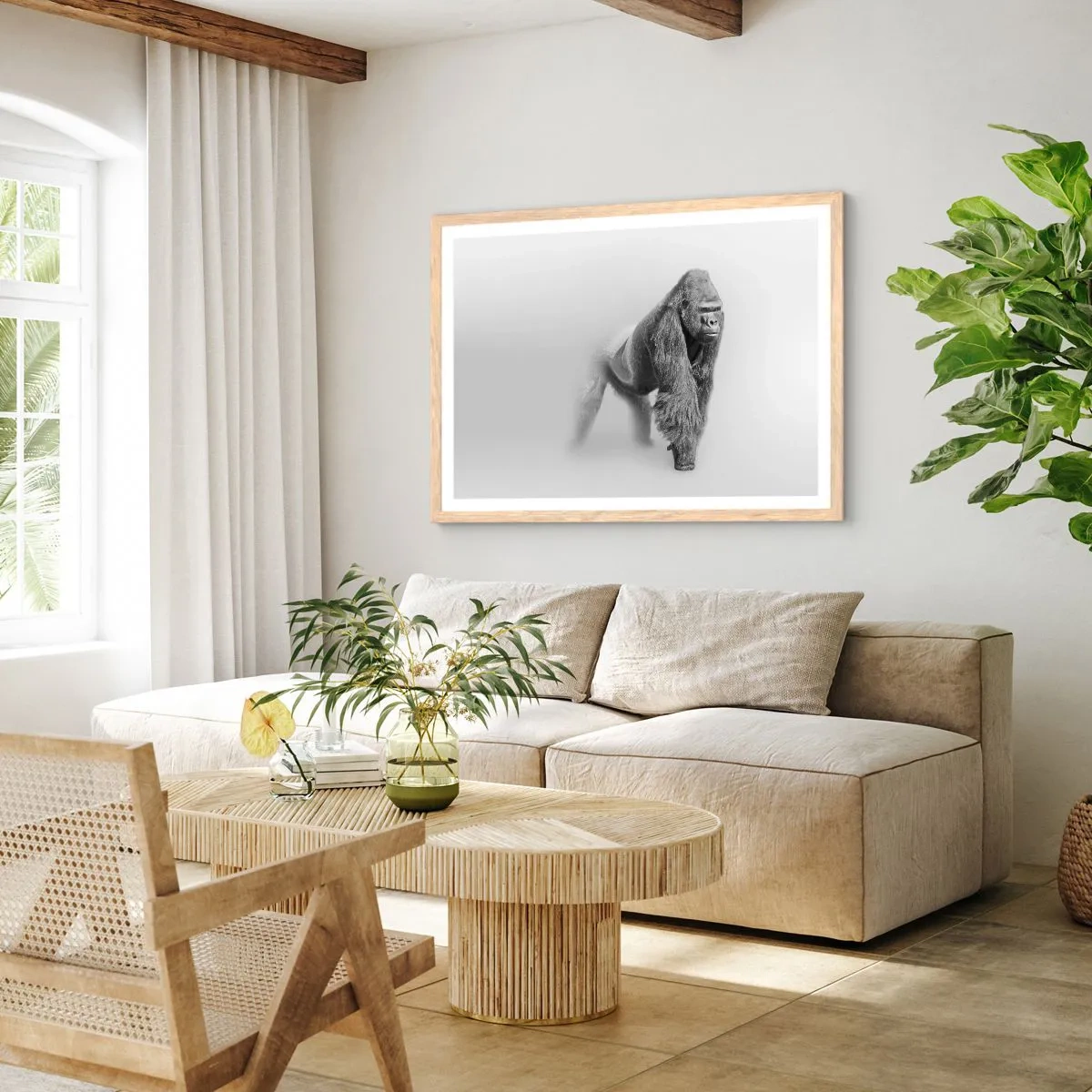 Plagát v ráme zo svetlého duba - Istý si svojou silou - 70x50 cm