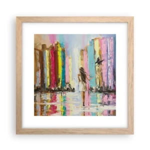 Plagát v ráme zo svetlého duba - Poď so mnou - 30x30 cm