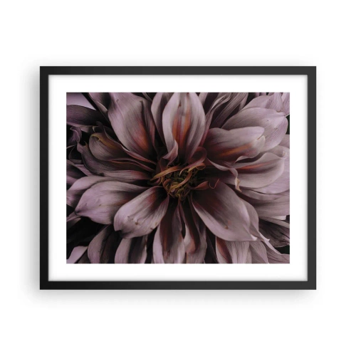 Plagát v čiernom ráme - Kvetinové srdce - 50x40 cm