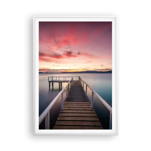 Plagát v bielom ráme - Jemný plameň večera - 70x100 cm