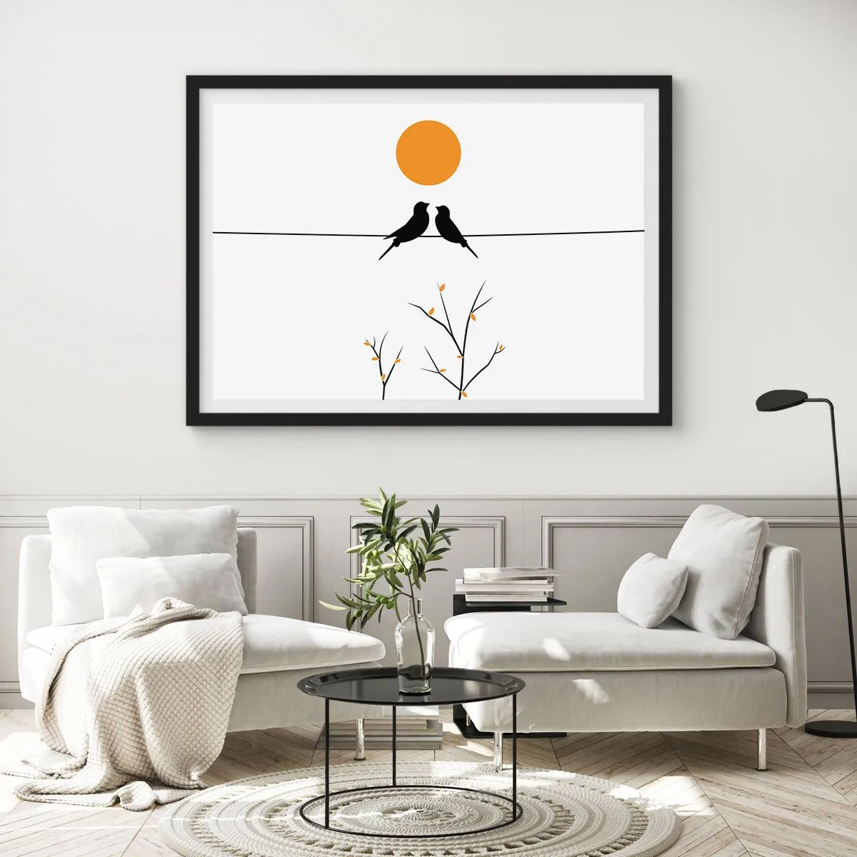 Plagát v čiernom ráme - Slávičí večer - 91x61 cm