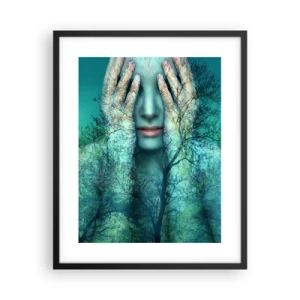 Plagát v čiernom ráme - Ponorená do modrej - 40x50 cm
