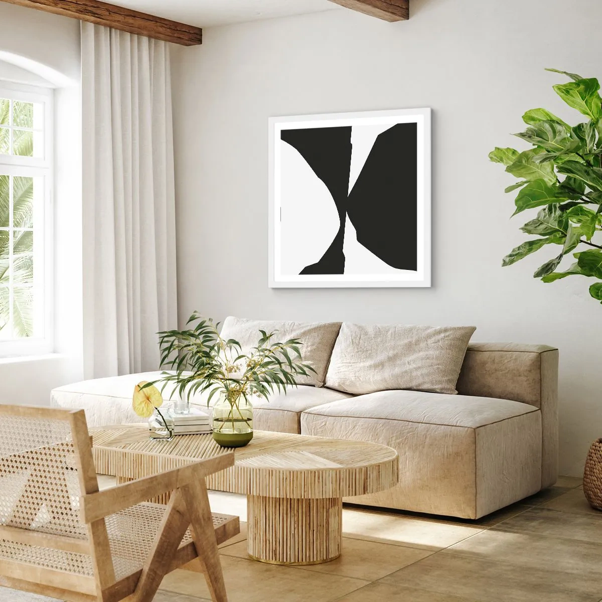 Plagát v bielom ráme - Positive-negative - 40x40 cm