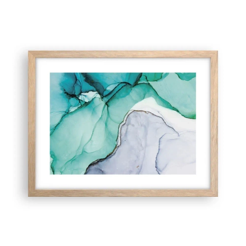 Plagát v ráme zo svetlého duba - Štúdia v tyrkysovej - 40x30 cm