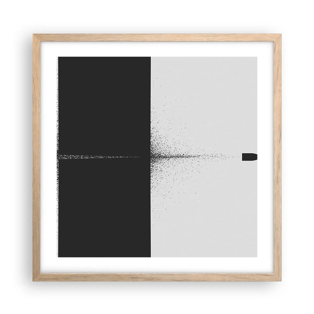 Plagát v ráme zo svetlého duba - Priamo k cieľu - 50x50 cm