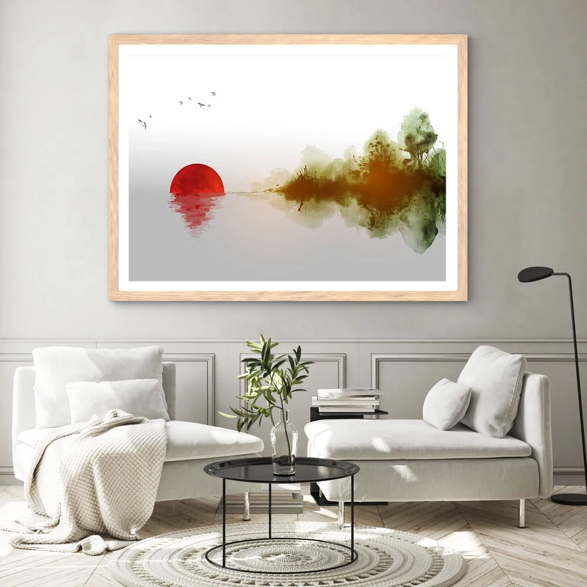 Plagát v ráme zo svetlého duba - Prísľub pokoja - 50x40 cm