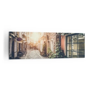Obraz na plátne - Ružová ulička v ružovej žiare - 160x50 cm