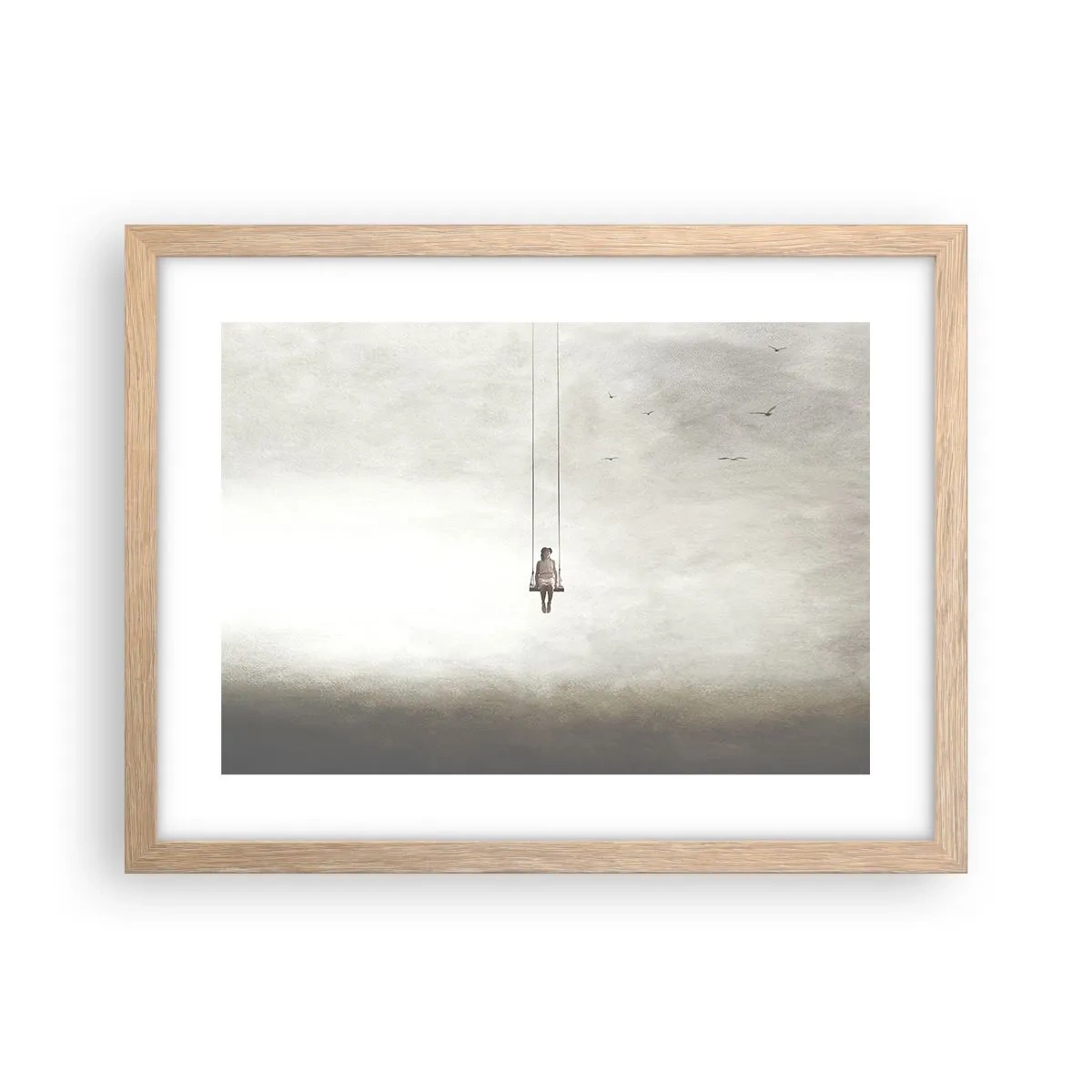 Plagát v ráme zo svetlého duba - Dieťa v nás - 40x30 cm