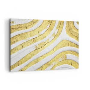 Obraz na plátne - Kompozícia v bielej a zlatej - 120x80 cm
