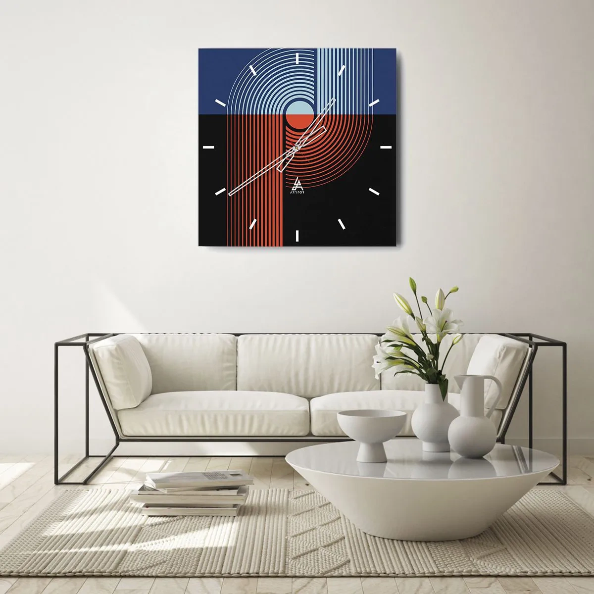 Nástenné hodiny - V geometrickom objatí - 40x40 cm