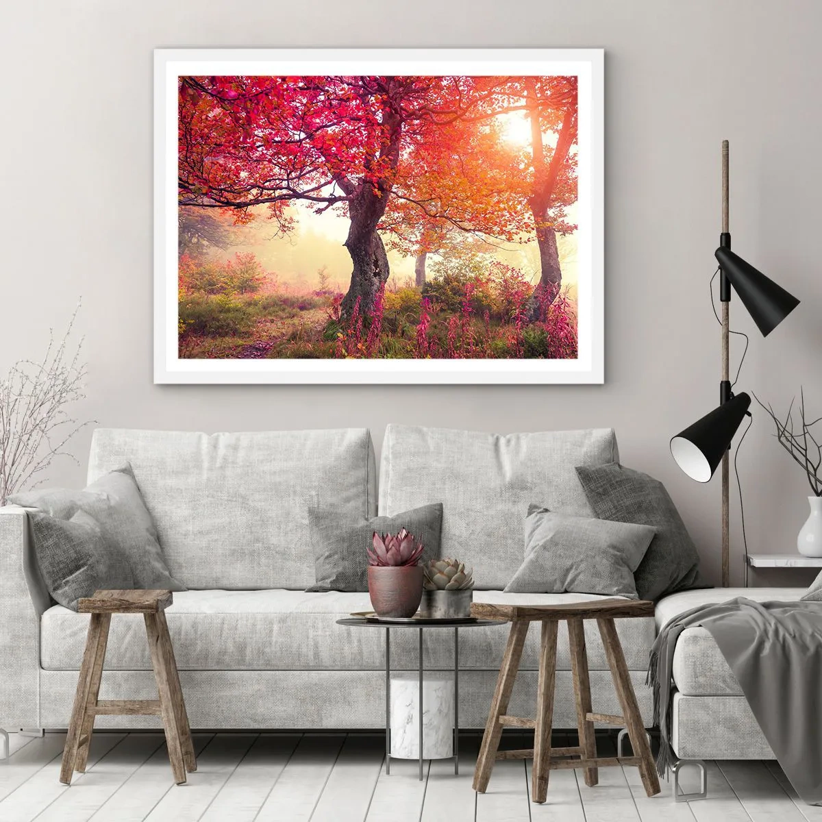 Plagát v bielom ráme - Šialenstvo rozkvetu - 91x61 cm