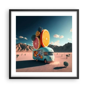 Plagát v čiernom ráme - Chuť prázdnin - 50x50 cm