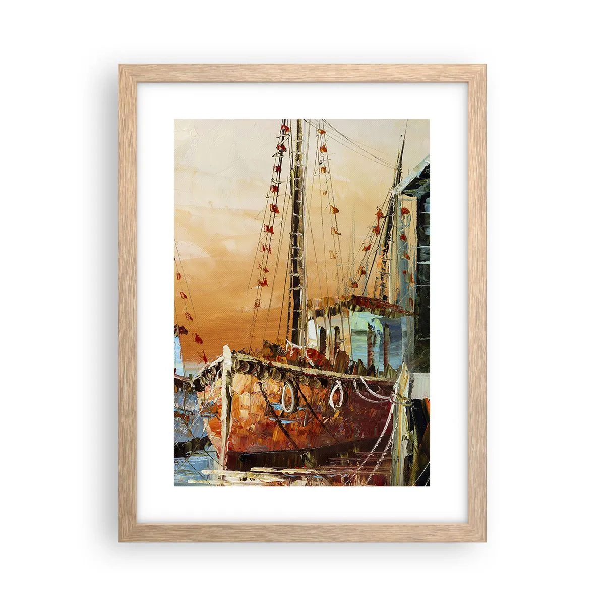 Plagát v ráme zo svetlého duba - Pokojný návrat - 30x40 cm