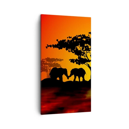 Obraz na plátne - Stretnutie na savane - 45x80 cm