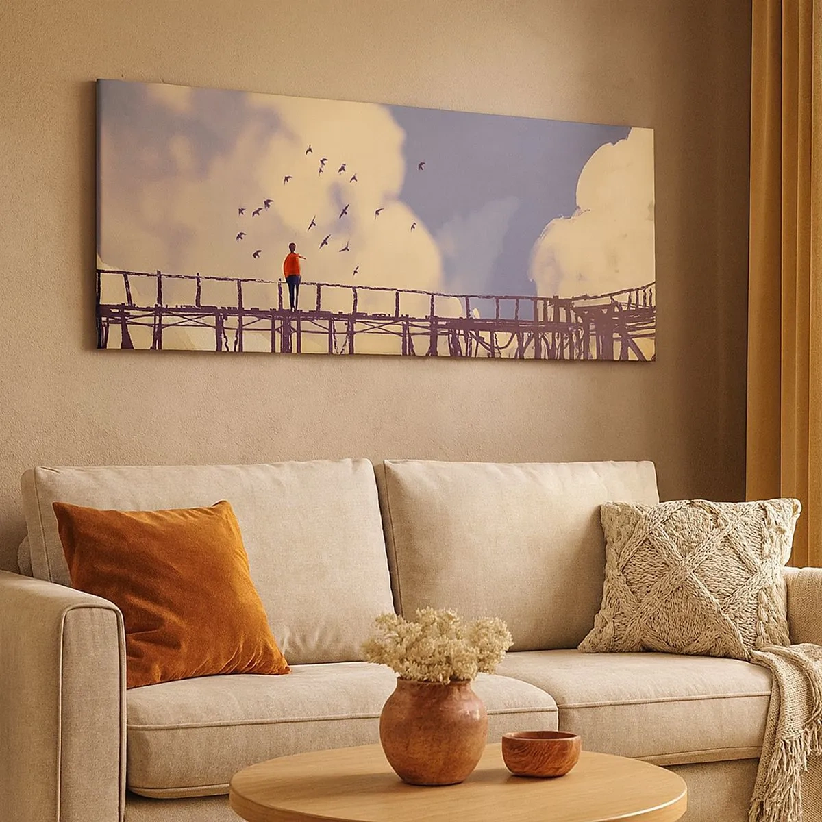 Obraz na plátne - Modrý stesk - 100x40 cm