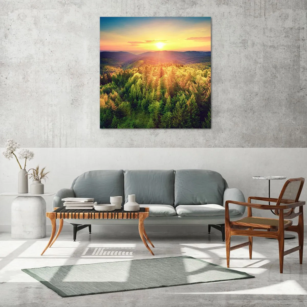 Obraz na skle - Vrcholky a vrcholy - 50x50 cm