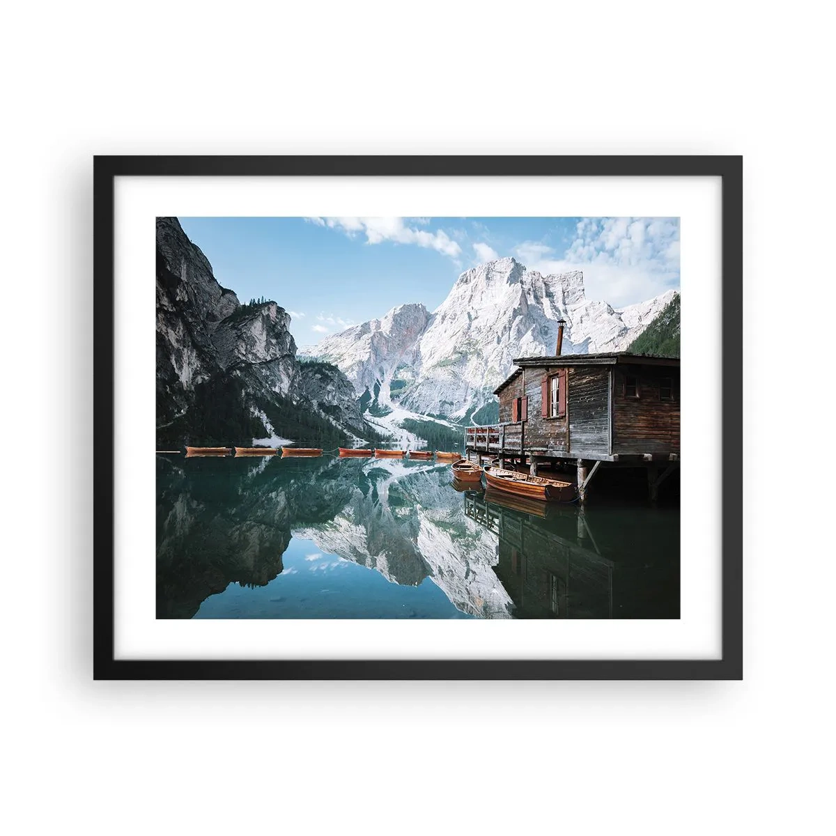 Plagát v čiernom ráme - Kryštalické, horské ráno - 50x40 cm