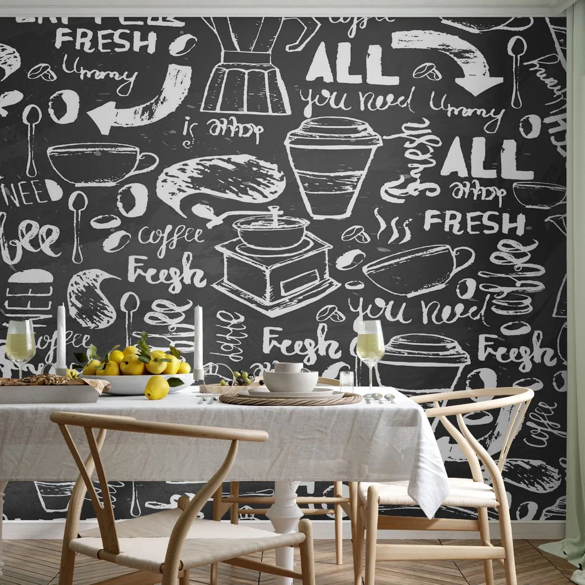Samolepiaca Fototapeta Deluxe Sticker - All you need is… - Gastronómia, Nástenná maľba, Graffiti - 100x70 cm