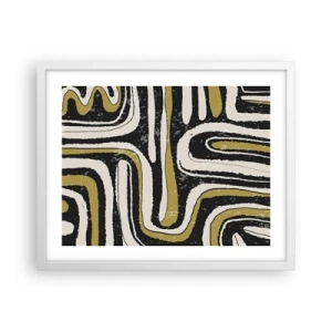 Plagát v bielom ráme - Kompozícia: trakty a uličky - 50x40 cm