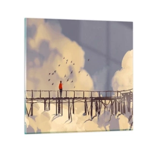 Obraz na skle - Modrý stesk - 40x40 cm