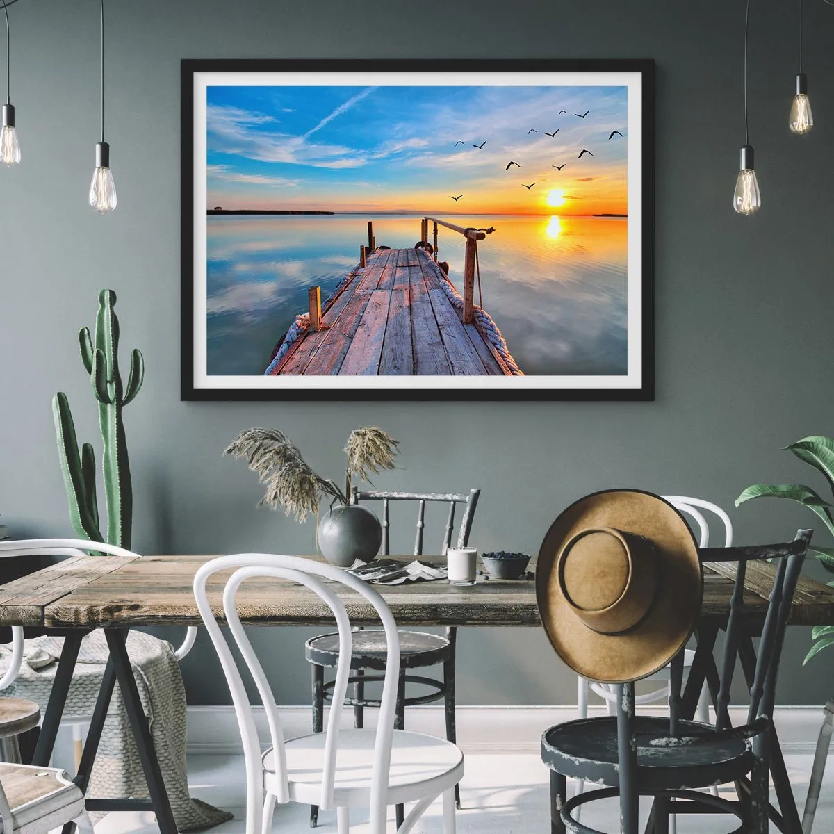 Plagát v čiernom ráme - Ísť pred seba smerom k slnku - 100x70 cm