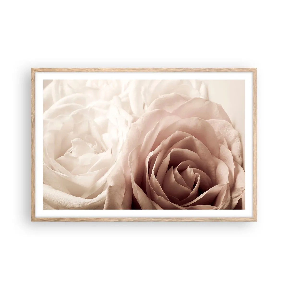 Plagát v ráme zo svetlého duba - V srdci ruže - 91x61 cm