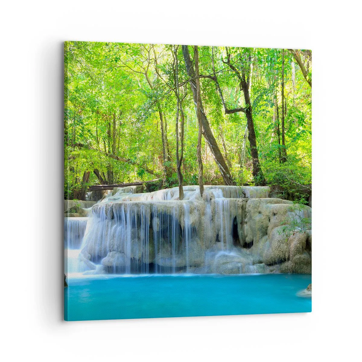 Obraz na plátne - Utopiť v tyrkyse a zeleni - 60x60 cm