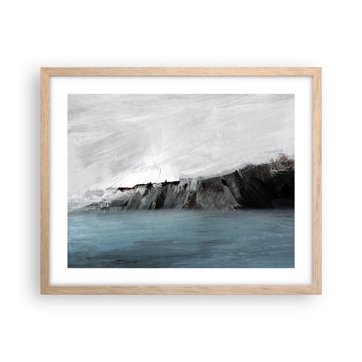 Plagát v ráme zo svetlého duba - Voda – zem: stret živlov - 50x40 cm