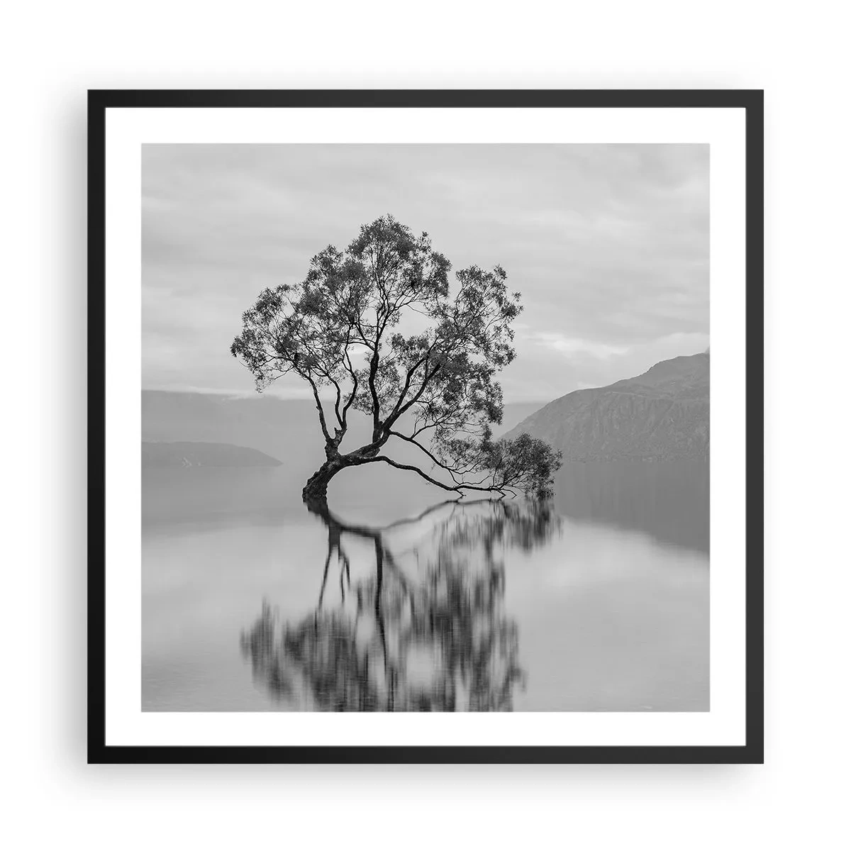 Plagát v čiernom ráme - Existuje taká krajina - 60x60 cm