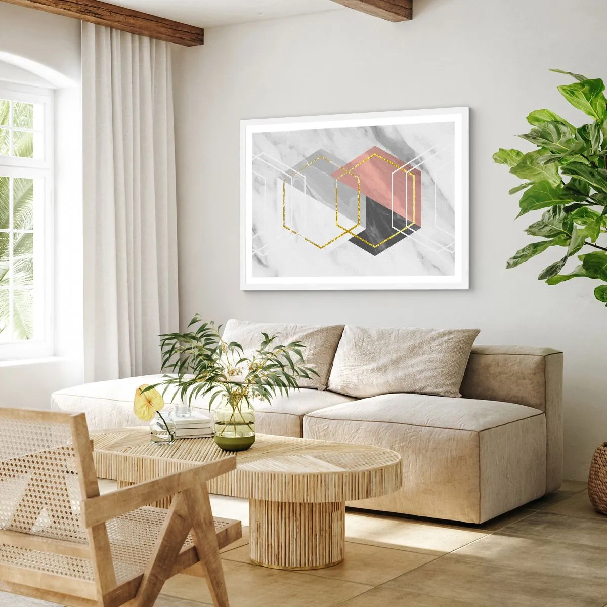 Plagát v bielom ráme - Reťazová kompozícia - 70x50 cm