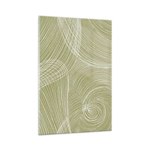 Obraz na skle - Majstrovská abstrakcia v bielej - 70x100 cm