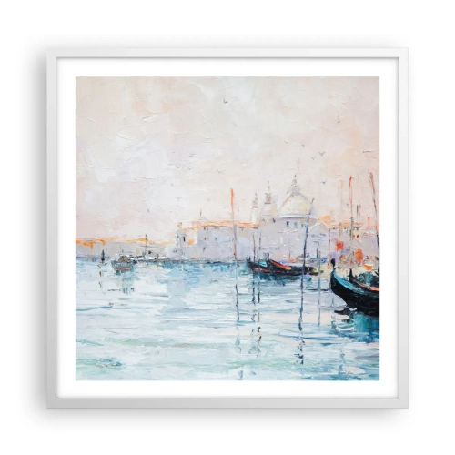 Plagát v bielom ráme - Za vodou, za hmlou - 60x60 cm