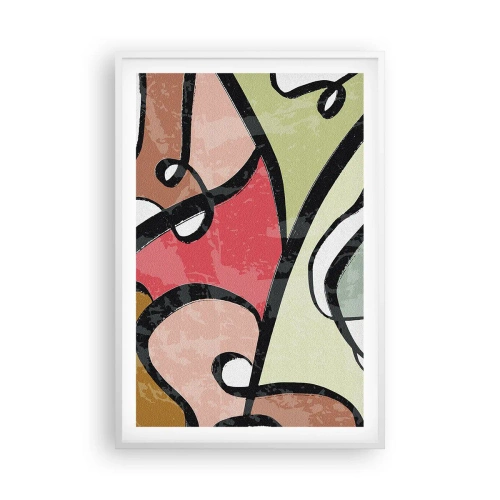 Plagát v bielom ráme - Piruety uprostred farieb - 61x91 cm