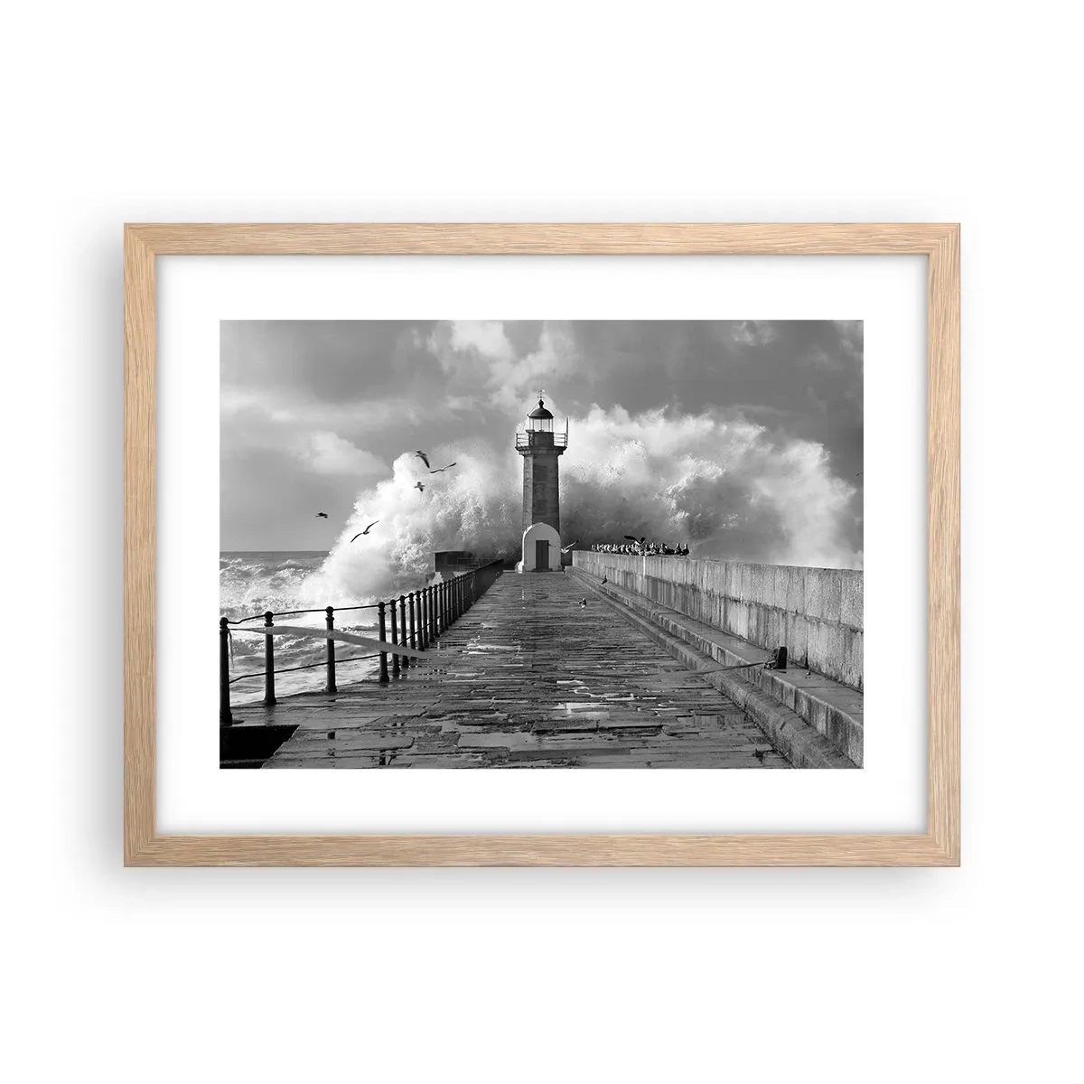 Plagát v ráme zo svetlého duba - Nebojácna - 40x30 cm