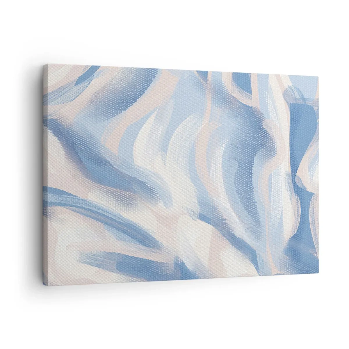 Obraz na plátne - Abstraktné ťahy štetcom v odtieňoch modrej a béžovej - 70x50cm - Modré kolísanie - Moderná nástenná dekorácia do obývacej izby a spálne ARTTOR