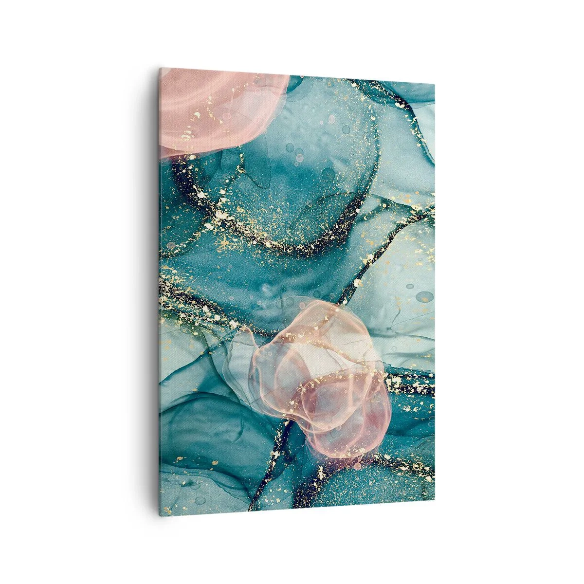 Obraz na plátne - Modré hodváb modré, ružový tyl - 70x100 cm