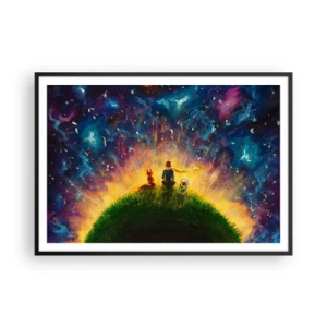 Plagát v čiernom ráme - Láska a priateľstvo - celý svet - 100x70 cm