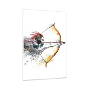 Obraz na skle - Mýtický bojovník s ohnivým lukom - 80x120 cm