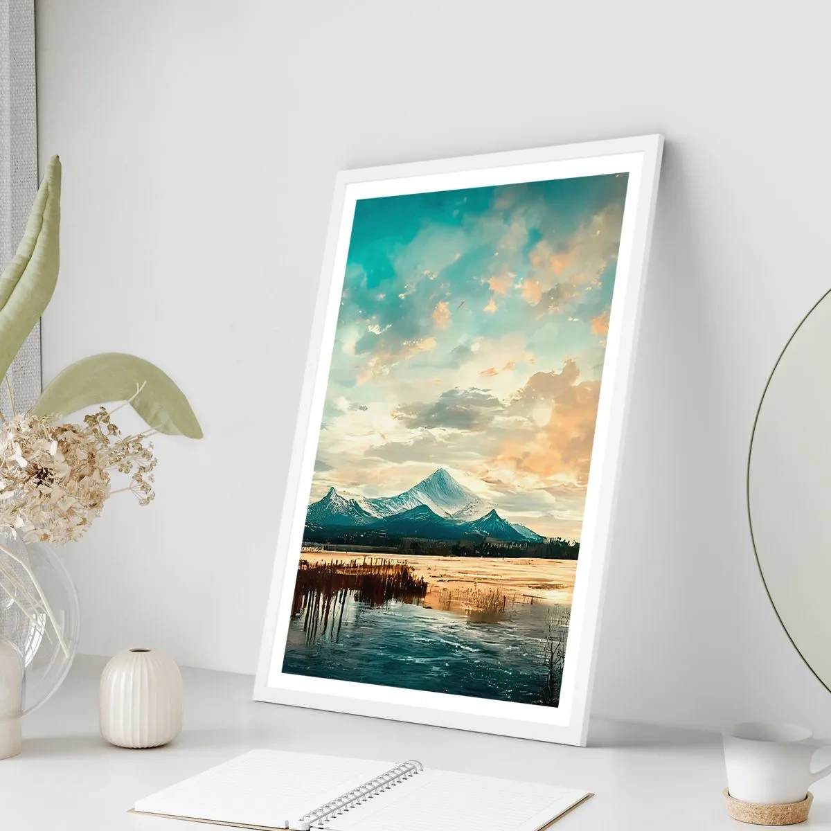 Plagát v bielom ráme - Pod ochranou neba - 50x70 cm