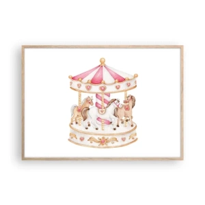 Plagát v ráme zo svetlého duba - Sladký svet detstva - 100x70 cm