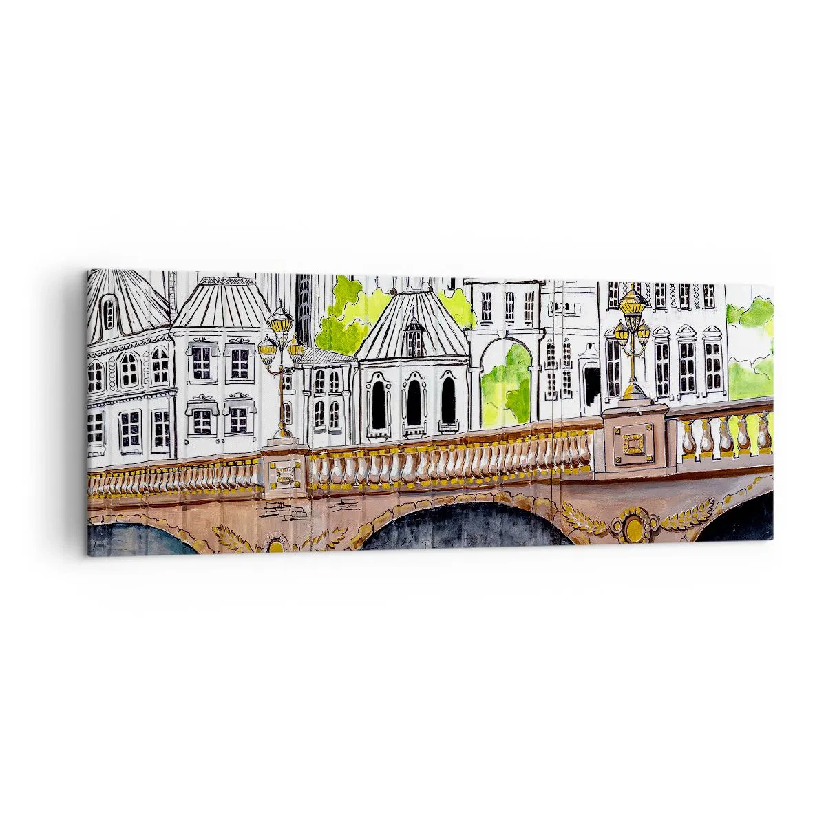 Obraz na plátne - Mesto ako maľované - 140x50 cm